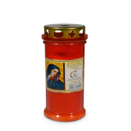 CERO VOTIVO PARAPIOGGIA ROSSO 6X15