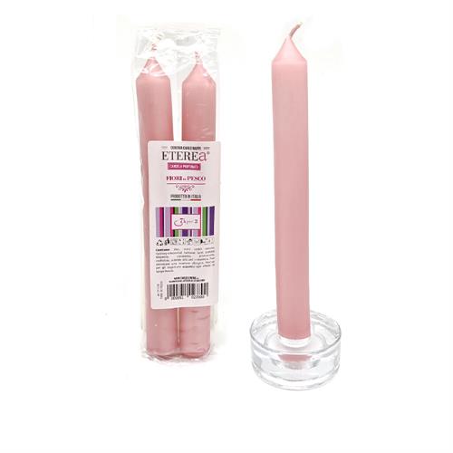 CONF 2 CANDELE CONICHE PROFUMATE ETEREA 2X18 FIORI DI PESCO