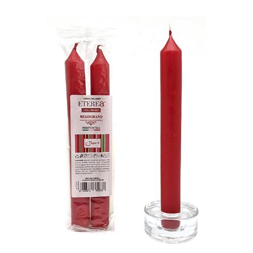 CONF 2 CANDELE CONICHE PROFUMATE ETEREA 2X18 MELOGRANO