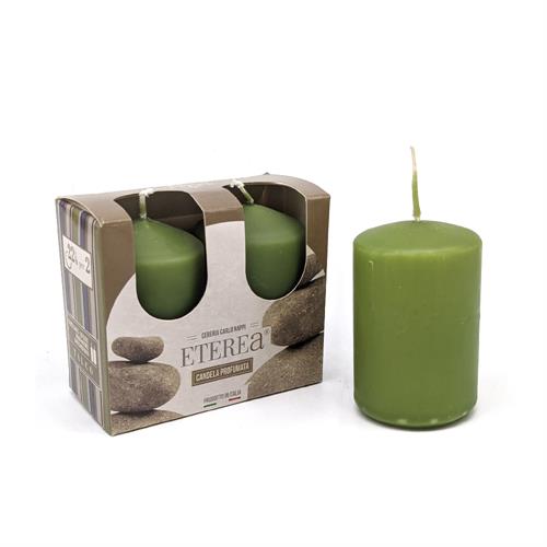 CONFEZIONE 2 MOCCOLI PROFUMATI ETEREA 5X9 TALCO
